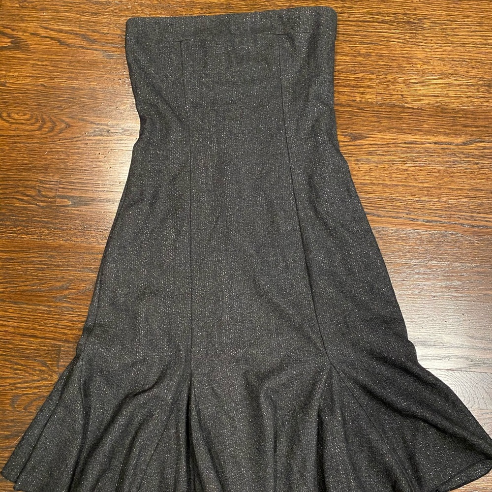 Gray with silver threading/tweed dress